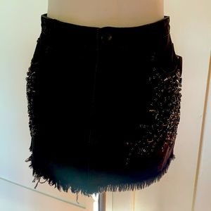 FREE PEOPLE STUDDED DENIM SKIRT *NEVER WORN*